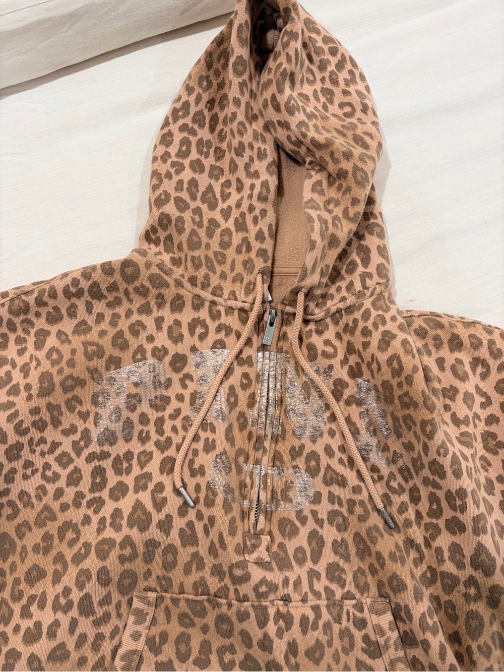 PINK Victoria Secret Cheetah Quarter Zip Hoodie - Picture 3 of 9